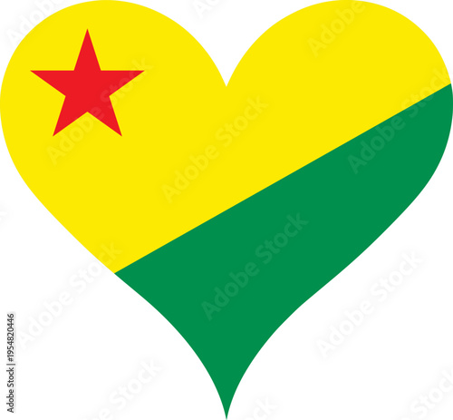 Acre Heart Shape Flag Vector Sign