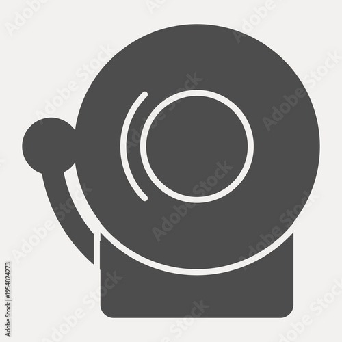 Electric bell solid icon, school and education concept. Vector graphics. Bell sign and editable stroke, glyph style icon for mobile or web design.