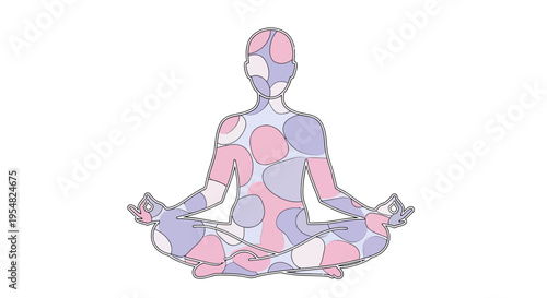 Woman meditating in lotus position.
