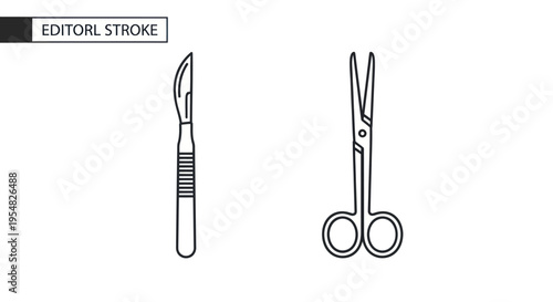 Surgical Scalpel and Scissors: Medical Instruments for Procedures.