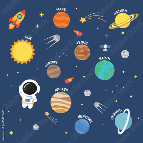 Cute Space Solar System 