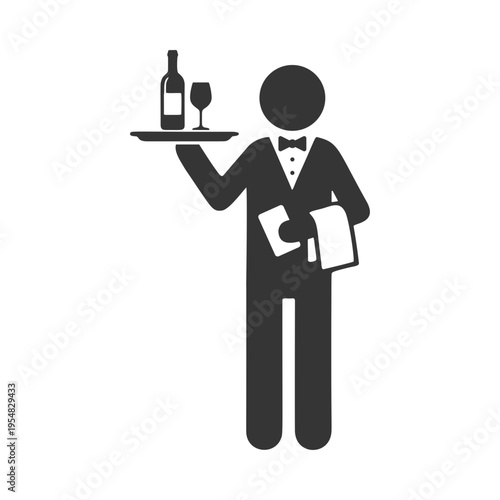 ウェイターのシルエットアイコン