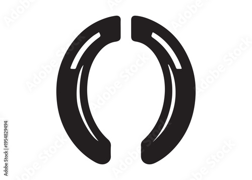 horseshoe logo silhouette vector, lucky iron horseshoes silhouette vector illustration, blacksmith horseshoe logo, horse footwear logo silhouette design on white background
