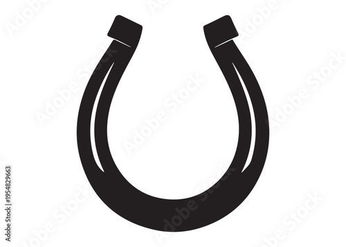 horseshoe logo silhouette vector, lucky iron horseshoes silhouette vector illustration, blacksmith horseshoe logo, horse footwear logo silhouette design on white background