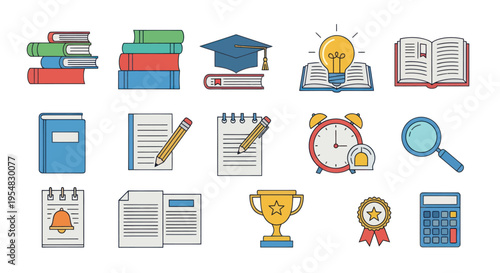 Collection of Education and Learning Icons.