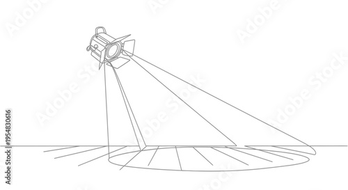 Stage Spotlight Shining Light Beam on Floor