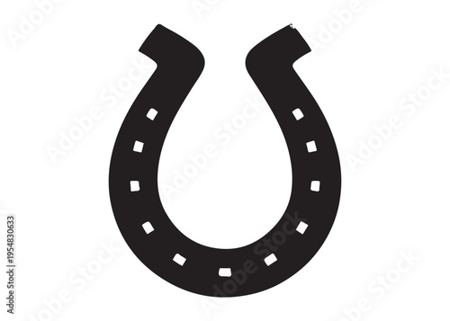 horseshoe logo silhouette vector, lucky iron horseshoes silhouette vector illustration, blacksmith horseshoe logo, horse footwear logo silhouette design on white background