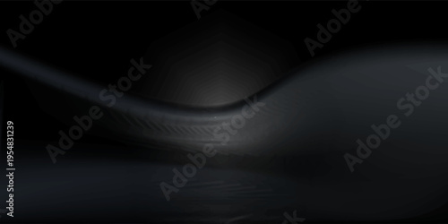 Premium Black studio room. Limbo dark grey spotlight background. Abstract 3d backdrop for product presentation. Minimal effect