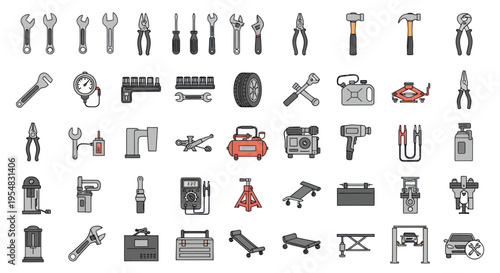 Automotive Repair Tools and Garage Equipment Collection.