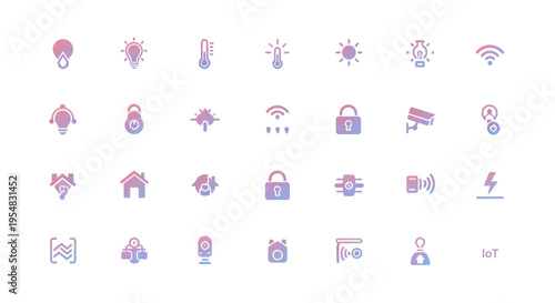 Collection of modern technology and security icons in a grid layout.