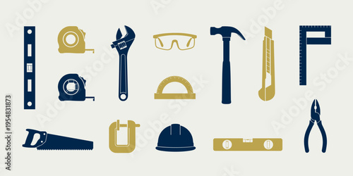 Essential Construction and DIY Tools Collection: Handyman Equipment Layout