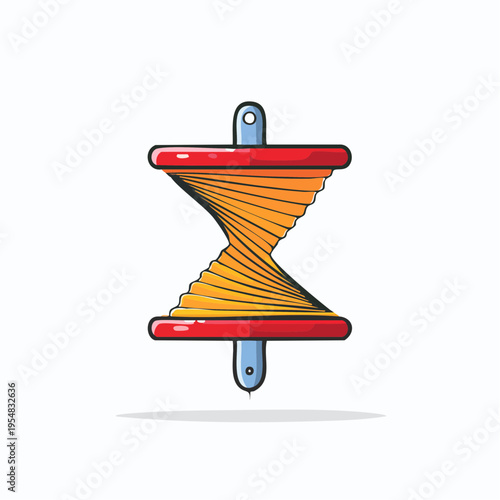 Illustration of a traditional thread spool vector graphic design