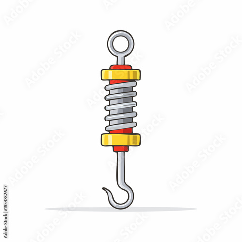 Cartoon spring scale instrument illustration, measurement device