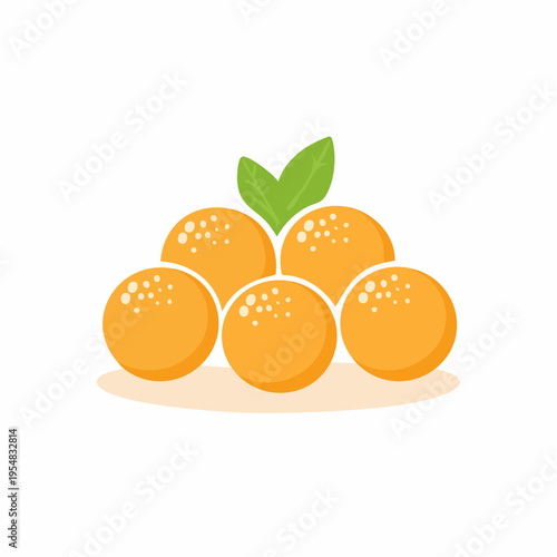 Fresh, vibrant orange fruits with green leaves, healthy, natural, design.