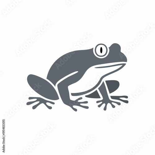 Gray Frog Silhouette Illustration