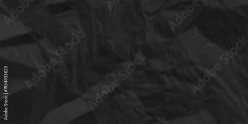 Black crumpled paper background texture pattern overlay. crinkled wrapper rumple wrinkled high resolution arts craft and Seamless black crumpled paper.
