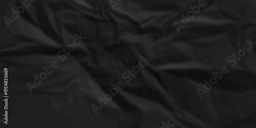 Black crumpled paper background texture pattern overlay. crinkled wrapper rumple wrinkled high resolution arts craft and Seamless black crumpled paper.