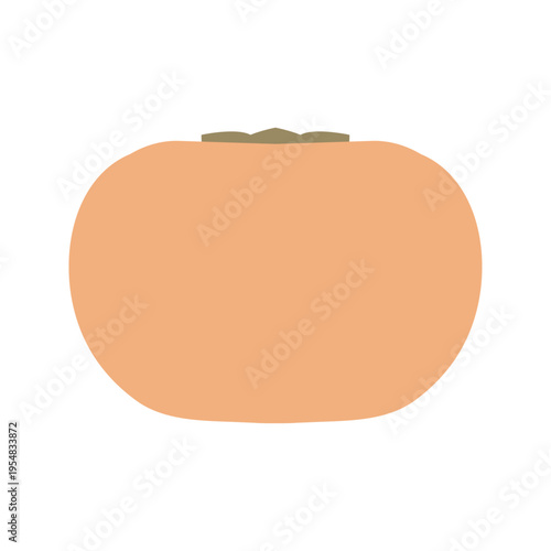 オレンジ色の柿のシンプルなフラットアイコン