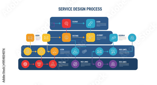 Service Design Process Flowchart: Strategy, Ideation, Implementation, Measurement