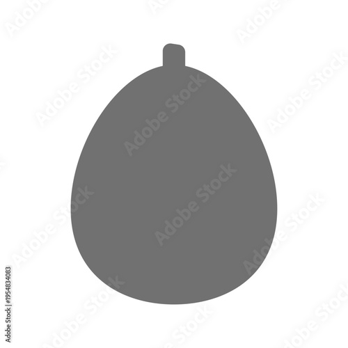 びわのシンプルなフラットアイコン 白黒