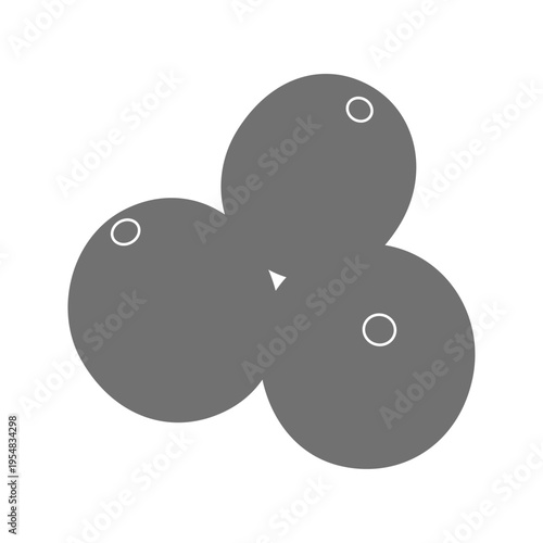 クランベリーのシンプルな白黒フラットイラスト