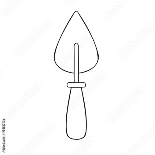 Spatula scraper tool monochrome line art vector illustration