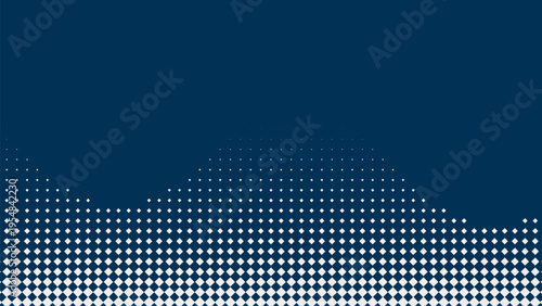Halftones. Gradient of blue and white dots. Musical sound design element. Vector illustration.