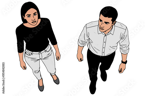 Overhead People Icon – Human Crowd Top View Vector