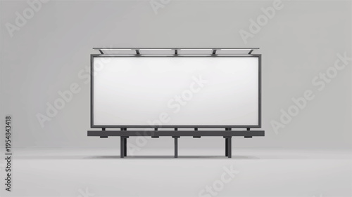 Blank billboard on white background, ready for advertising mockup, street furniture