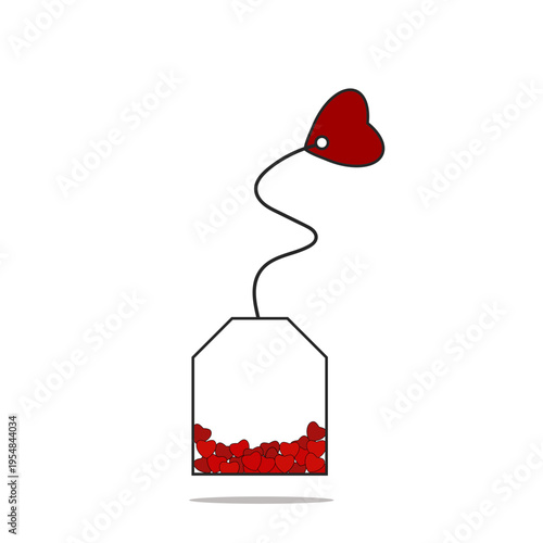 Minimalist illustration of love message in glass bottle with floating heart. Soft romantic concept isolated on white background, ideal for Valentines Day, wedding themes, cards and creative