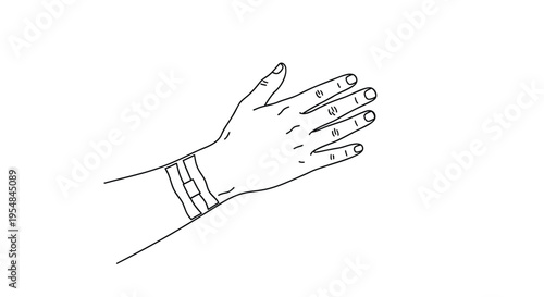 Vector illustration of a hand with smartwatch