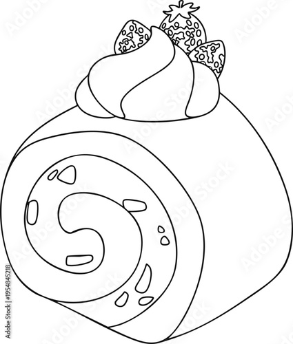 Strawberry Swiss Roll Cake