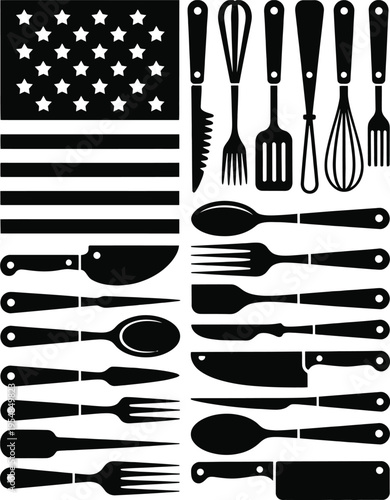 American flag utensils kitchenware kitchen utensils