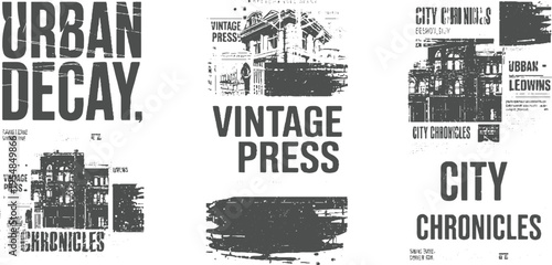 Urban decay vintage press city chronicles grunge newspaper text