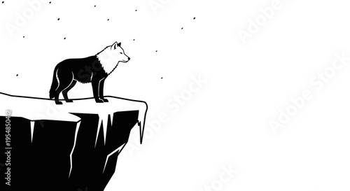 Black and white polar bear.