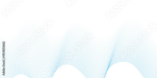 Modern abstract wave digital blue and white geometric technology. Abstract line wave gradient poster blend background vector.