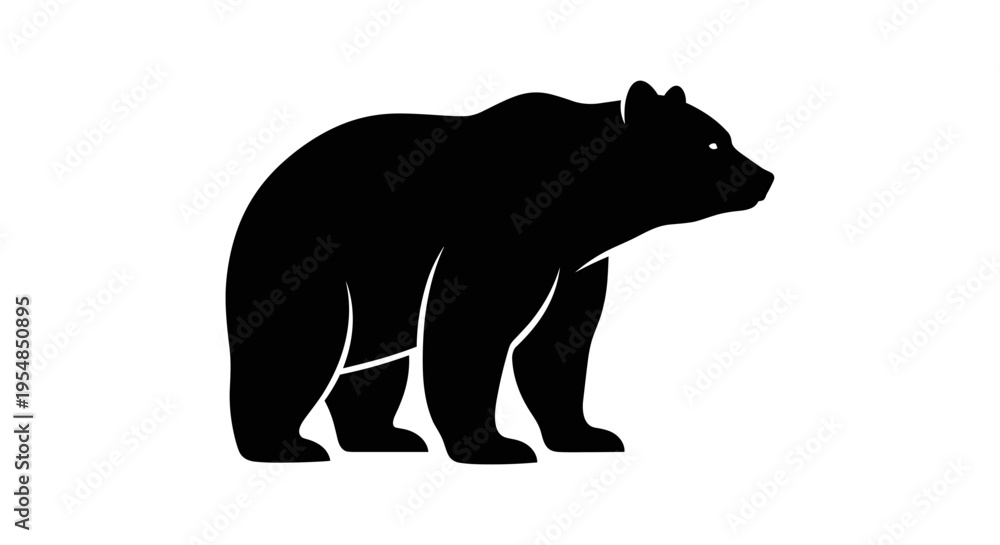 Fototapeta premium Black bear silhouette standing.