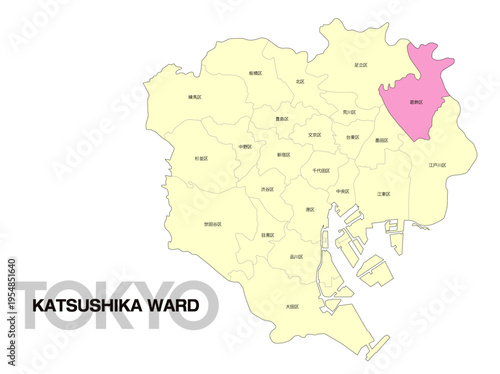 東京都葛飾区の位置地図 区名有り 01