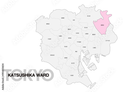 東京都葛飾区の位置地図 区名有り 02