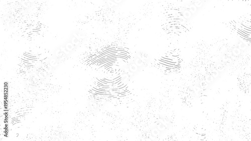 Gray fingerprint marks on white background with smudges and smears forensic texture