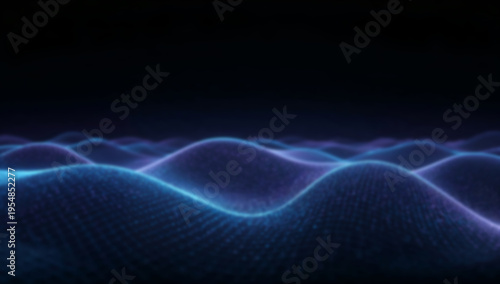 Abstract blue waves that create a tranquil and futuristic vibe. The scene depicts a textured surface. The undulating pattern of the waves gives a sense of calm and a connection to nature