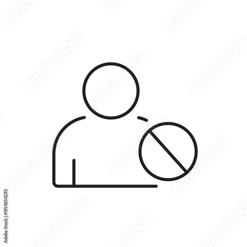 A vector icon representing denied permissions in system access control interfaces, created in line style with editable stroke