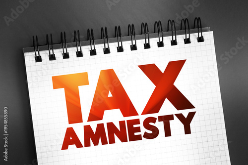 Wallpaper Mural Tax Amnesty - opportunity for people who owe back taxes to pay some or all of what they owe, text concept on notepad Torontodigital.ca