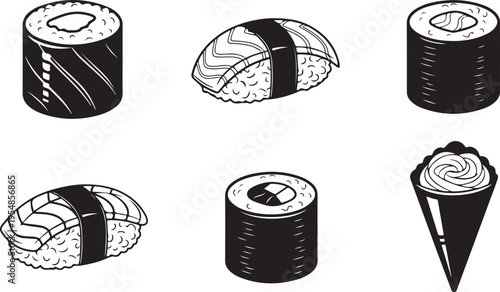 Black and white of cylindrical containers with spiral patterns cylinder