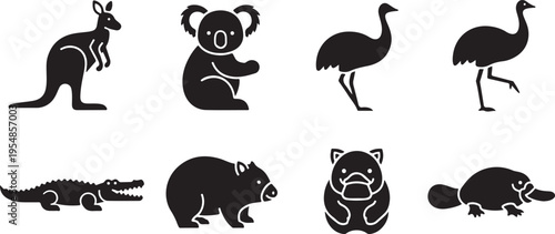 Black and white of various animals including dog cat horse and cow animal dog d