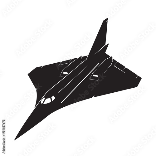 Experimental high speed supersonic aircraft silhouette featuring futuristic delta wing design