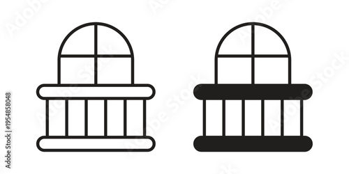 Balcony icon concept design set. Icon Element For Design