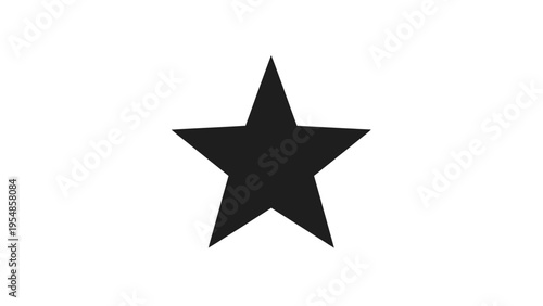 Black star icon on white background, simple graphic, vector symbol