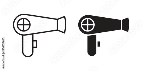 Blow dryer icon concept design set. Icon Element For Design