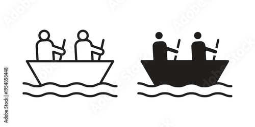 Boat race icon concept design set. Icon Element For Design